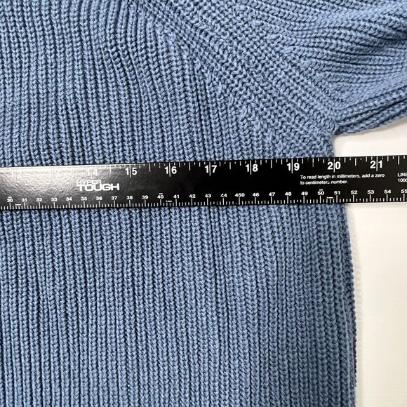 Lulu's Just For You Backless Knit Pullover Sweater V Back Blue Oversize Size M - Picture 4 of 7